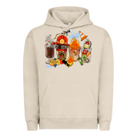 Pigment French Oak Firefighter Coffee Cups Urban Hoodie - FaDigitalArtStudio