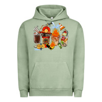 Pigment Oil Green Firefighter Coffee Cups Urban Hoodie - FaDigitalArtStudio