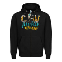 Black Cow Junkie with Cow Zipper Hoodie - texasbilliewilder