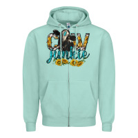 Seafoam Cow Junkie with Cow Zipper Hoodie - texasbilliewilder