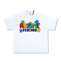 White ausome teacher Urban Heavy Tee - MaliasSmallBusiness