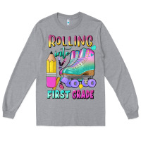 Heather Grey rolling into first grade Long Sleeve Tee - BundleAndBundleShop