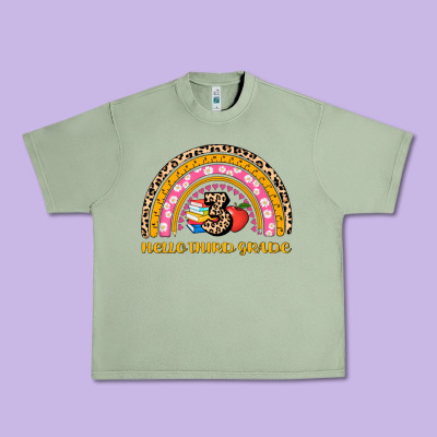 Back To School Rainbow Hello Third Grade Urban Heavy Tee Designed By Adodesignshop