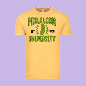 Pickle Lover University Vintage Tee Designed By Maliassmallbusiness
