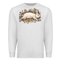 Oatmeal Heather Bunny Rabbit leopard Easter Day Premium Sweatshirt - HowdyJamesFarm