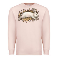 Pale Pink Bunny Rabbit leopard Easter Day Premium Sweatshirt - HowdyJamesFarm