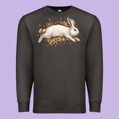 Bunny Rabbit Leopard Easter Day Premium Sweatshirt Designed By Howdyjamesfarm