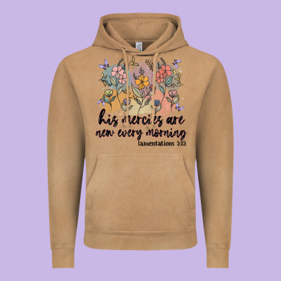 His Mercies Are New Every Morning Vintage Hoodie Designed By Maliassmallbusiness