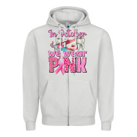 Dove Grey In October We Wear Pink Breast Cancer Awareness Zipper Hoodie - texasbilliewilder