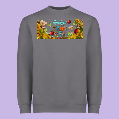 Thankful Teacher Fall Libbey Glass Heavyweight Sweatshirt Designed By Bundleandbundleshop
