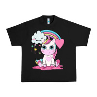 Black cute unicorn and rainbow Urban Heavy Tee - NancyCooperArtShop