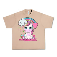 Burro cute unicorn and rainbow Urban Heavy Tee - NancyCooperArtShop