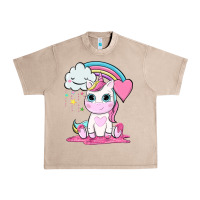 French Oak cute unicorn and rainbow Urban Heavy Tee - NancyCooperArtShop
