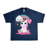Navy cute unicorn and rainbow Urban Heavy Tee - NancyCooperArtShop