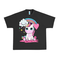 Pigment Black cute unicorn and rainbow Urban Heavy Tee - NancyCooperArtShop