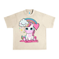 Sandshell cute unicorn and rainbow Urban Heavy Tee - NancyCooperArtShop