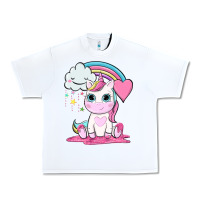 White cute unicorn and rainbow Urban Heavy Tee - NancyCooperArtShop