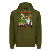 Army Green cowboy christmas gnome Premium Hoodie - CowGirlArtShop