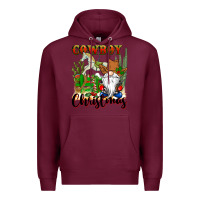 Burgundy cowboy christmas gnome Premium Hoodie - CowGirlArtShop