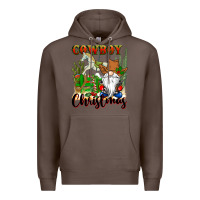 Coffee cowboy christmas gnome Premium Hoodie - CowGirlArtShop