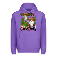 Purple cowboy christmas gnome Premium Hoodie - CowGirlArtShop