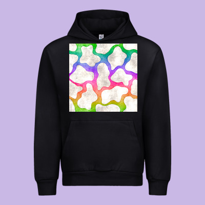 Watercolor Rainbow Cow Seamless Pattern Urban Hoodie Designed By Bundleandbundleshop