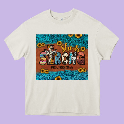 She Is Strong Heavy Core Tee Designed By Jahusdesignshop