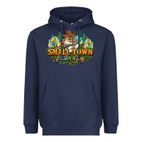 Navy Small town Easter Day Heavyweight Hoodie - HowdyJamesFarm