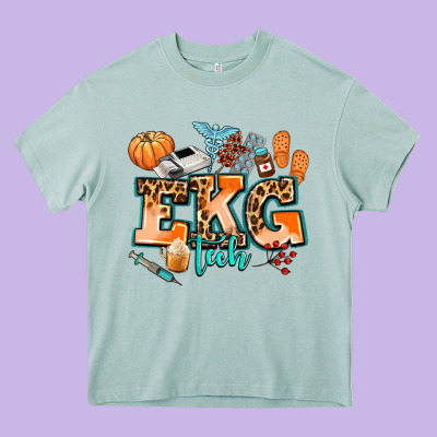 Ekg Tech Fall Heavy Core Tee Designed By Adodesignshop
