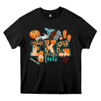 Black ekg tech fall Heavy Core Tee - AdoDesignShop