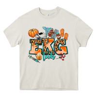 Cream ekg tech fall Heavy Core Tee - AdoDesignShop