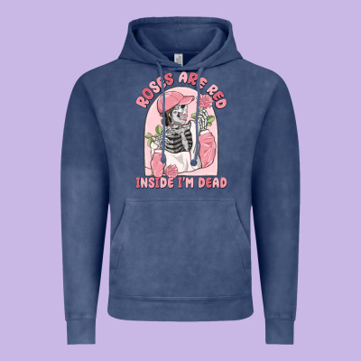 Roses Are Red Inside I'm Dead Vintage Hoodie Designed By Maliassmallbusiness
