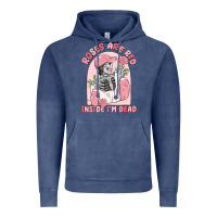 Vintage Denim roses are red inside i'm dead Vintage Hoodie - MaliasSmallBusiness