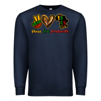 Navy Peace love Juneteenth Premium Sweatshirt - HowdyJamesFarm