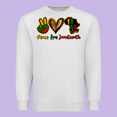 Peace Love Juneteenth Premium Sweatshirt Designed By Howdyjamesfarm