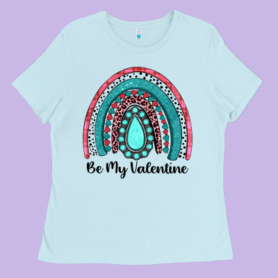 Be My Valentine Gemstone Rainbow Ladies Tee Designed By Jahusdesignshop
