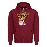 Burgundy Cow Lick with Leopard Bandana Zipper Hoodie - texasbilliewilder