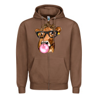 Chestnut Cow Lick with Leopard Bandana Zipper Hoodie - texasbilliewilder