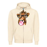 Sandshell Cow Lick with Leopard Bandana Zipper Hoodie - texasbilliewilder