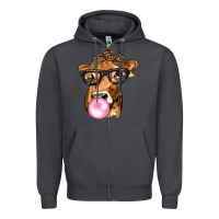 Smoke Cow Lick with Leopard Bandana Zipper Hoodie - texasbilliewilder