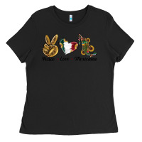 Black Peace Love Mexicana Ladies Tee - RanaPortraitStore