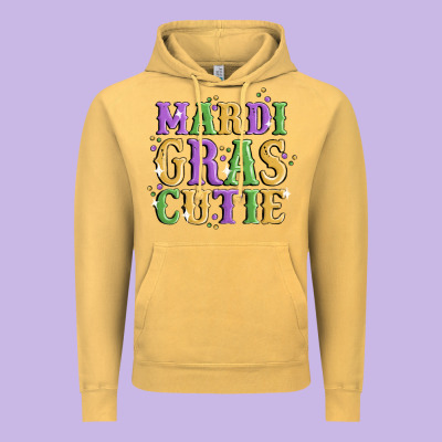 Mardi Gras Cutie Vintage Hoodie Designed By Maliassmallbusiness