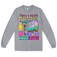 Heather Grey rolling into kindergarten Long Sleeve Tee - BundleAndBundleShop