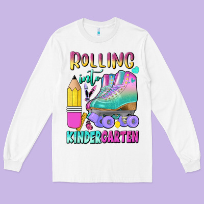 Rolling Into Kindergarten Long Sleeve Tee Designed By Bundleandbundleshop