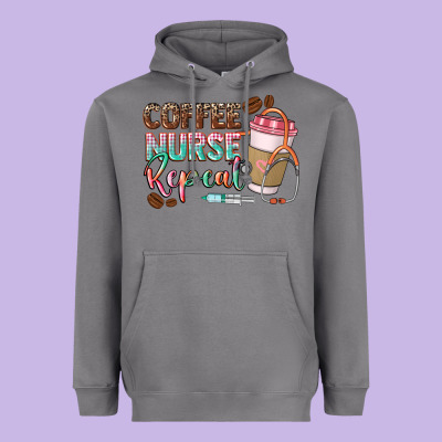 Coffee Nurse Repeat Heavyweight Hoodie Designed By Cowgirlartshop