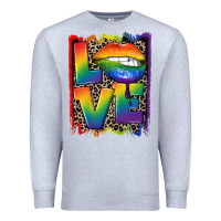 Heather Grey Love pride Premium Sweatshirt - CowGirlArtShop