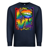 Navy Love pride Premium Sweatshirt - CowGirlArtShop