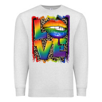 Oatmeal Heather Love pride Premium Sweatshirt - CowGirlArtShop