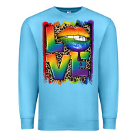 Ocean Blue Love pride Premium Sweatshirt - CowGirlArtShop