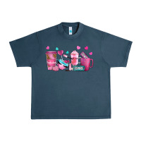 Midnight Navy lash hustler with eyelashes coffee cups Urban Heavy Tee - NancyCooperArtShop